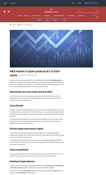 M&A market in Spain grows by 8% in 2024